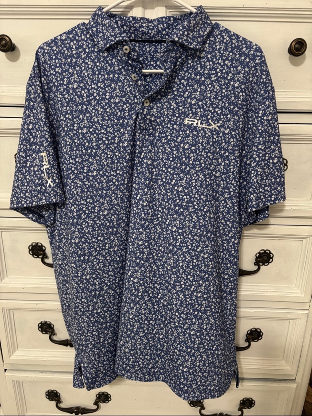Ralph Lauren RLX Navy Blue Micro Floral Polo